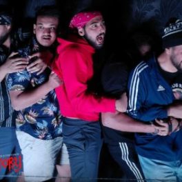 a group of people posing for the camera