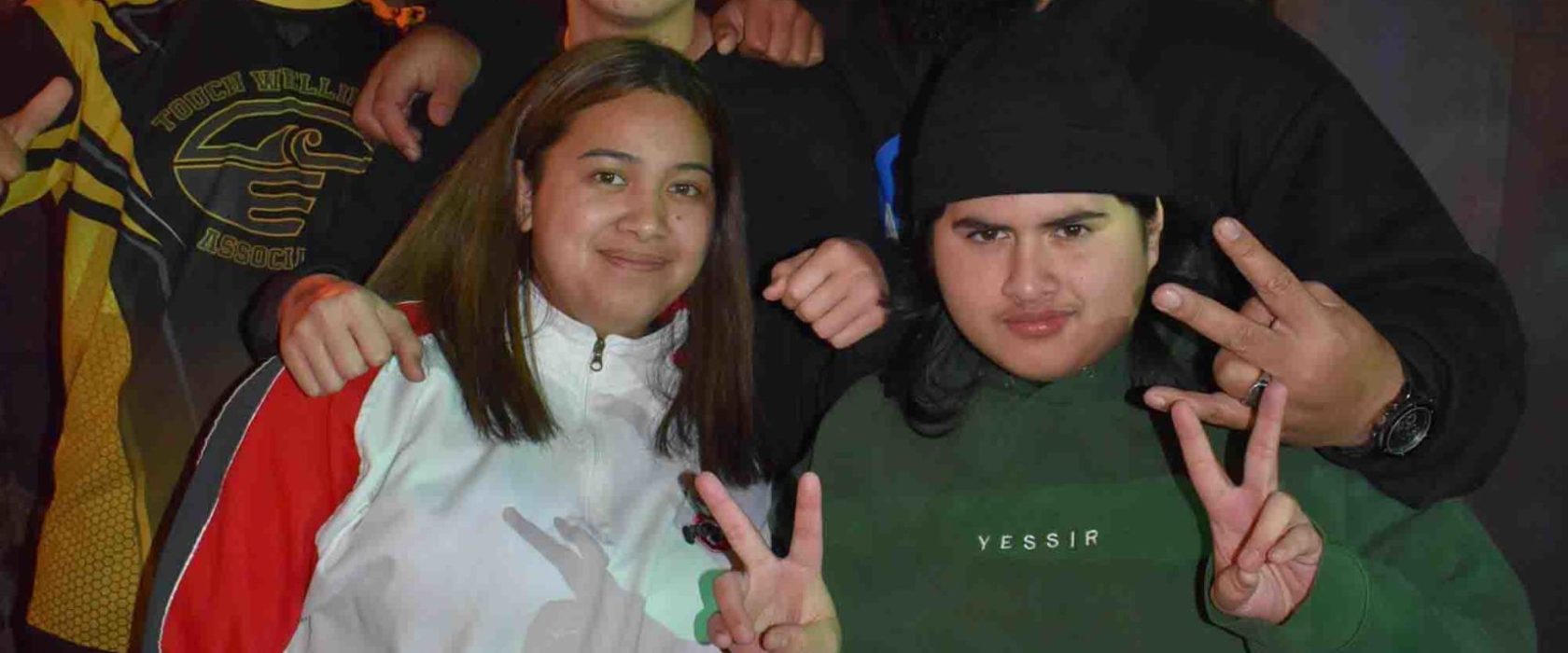 Julian Dennison et al. posing for a photo