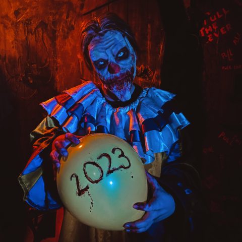 a person in a dark room