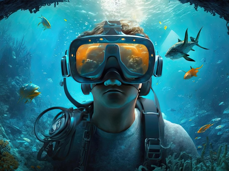VR Submarine Experience Image 1 a person swimming in the water
