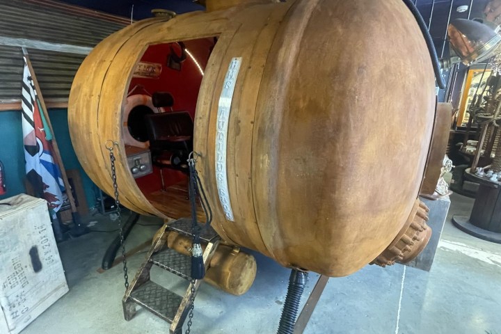 a close up of a barrel
